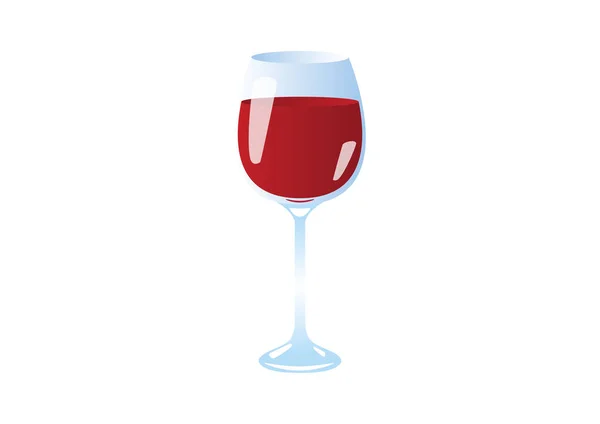 Volles Glas Rotwein Symbol Vektor Glas Wein Vektor Vorhanden Glas — Stockvektor