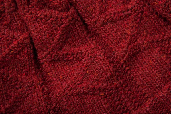 Υφή του κόκκινο μάλλινο πουλόβερ — Φωτογραφία Αρχείου