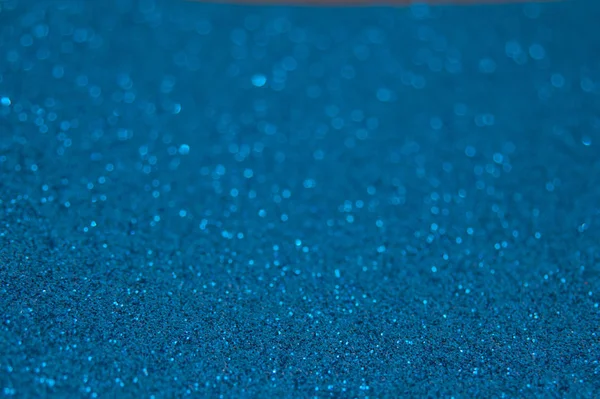 Blue glitter bokeh background — Stock Photo, Image