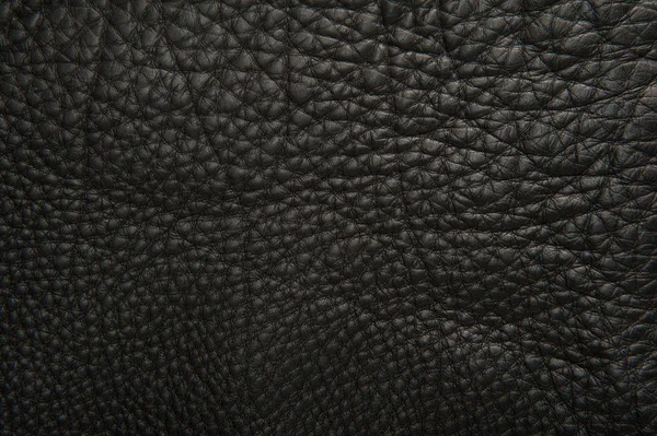 Černá kožená textura pro pozadí — Stock fotografie