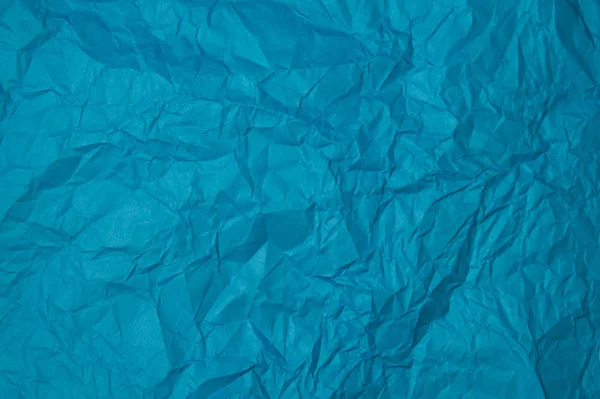 背景的折皱蓝纸纹理 — 图库照片