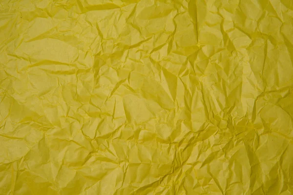 Смятая Текстура Желтой Бумаги Фона — стоковое фото