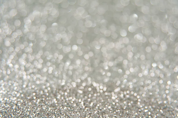 Argent Brillant Paillettes Fond Bokeh Texture Scintillante Pour Carte Anniversaire — Photo