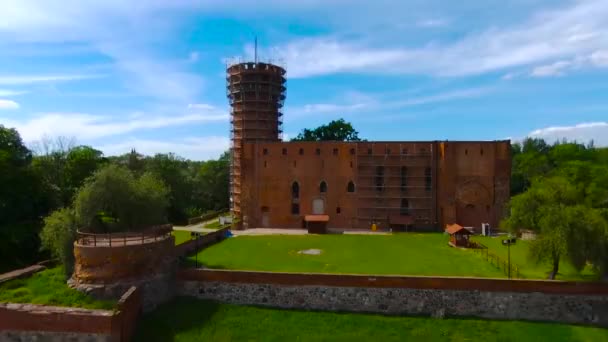 Castello Teutonico Medievale Radzyn Chelminski Polonia — Video Stock