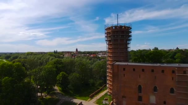Castelo Teutônico Medieval Radzyn Chelminski Polónia — Vídeo de Stock