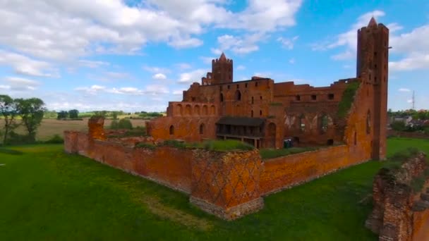 Medieval Teutonic Castle Radzyn Chelminski Poland — Stock Video