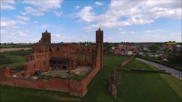 Castello Teutonico Medievale Radzyn Chelminski Polonia — Video Stock