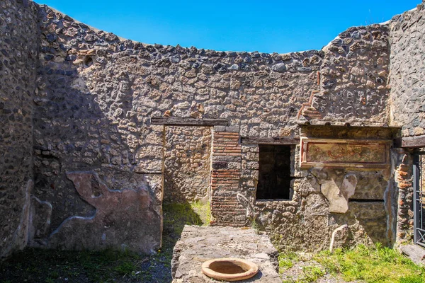 Widok Ruin Rzymskich Utracone City Pompei Włochy — Zdjęcie stockowe