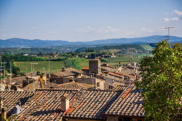 Vista San Gimignano Medieval Village Toscana Italia —  Fotos de Stock