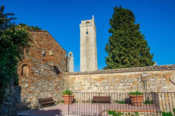 Uitzicht San Gimignano Middeleeuwse Dorp Toscane Italië — Stockfoto