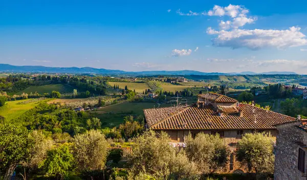 Vista Panorâmica Cenário Rural Toscana Itália — Fotografia de Stock