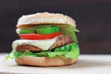 lezzetli ve iştah açıcı hamburger