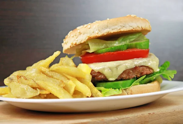 Hamburguesa sabrosa y apetitosa — Foto de Stock