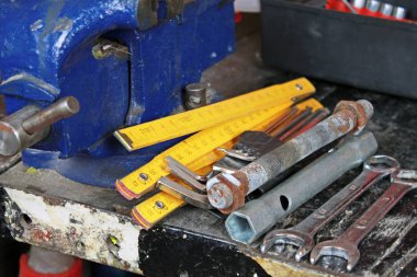 Atölye tablo araçları yakın çekim