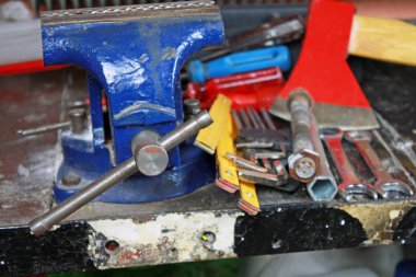 Atölye tablo araçları yakın çekim