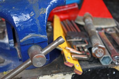 Atölye tablo araçları yakın çekim