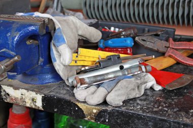 Atölye tablo araçları yakın çekim