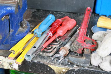 Atölye tablo araçları yakın çekim