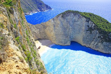 Navagio beach, Zakynthos, Yunanistan