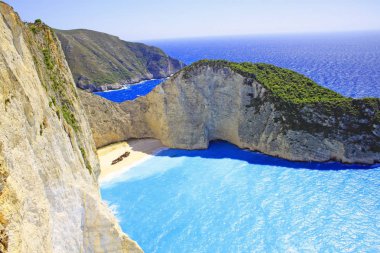Navagio beach, Zakynthos, Yunanistan