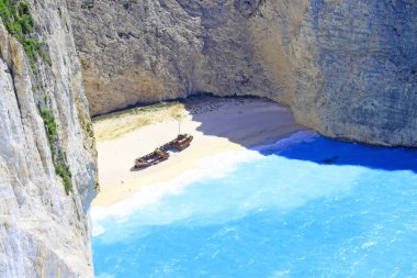 Navagio beach, Zakynthos, Yunanistan