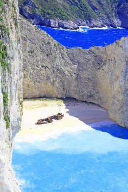 Navagio beach, Zakynthos, Yunanistan