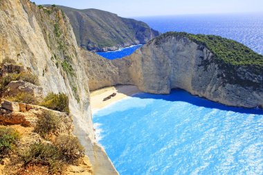 Navagio beach, Zakynthos, Yunanistan