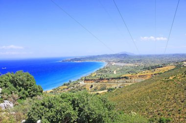 Navagio Beach Zakynthos, Yunanistan için havadan görünümü