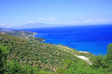 Navagio Beach Zakynthos, Yunanistan için havadan görünümü