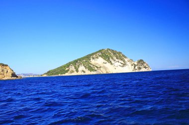 Navagio Beach Zakynthos, Yunanistan için havadan görünümü