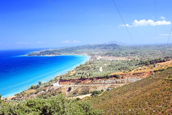 Navagio Beach Zakynthos, Yunanistan için havadan görünümü
