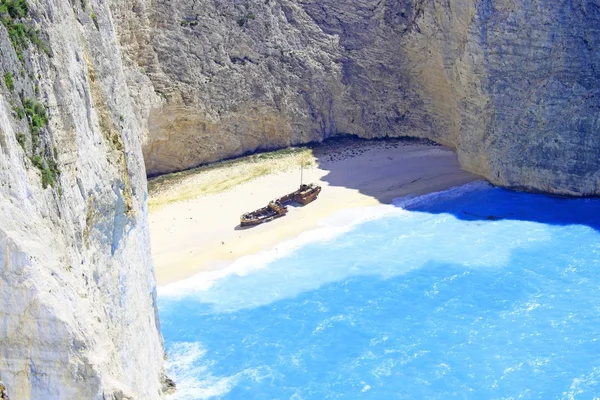 İnanılmaz Navagio beach, Zakynthos island, Yunanistan
