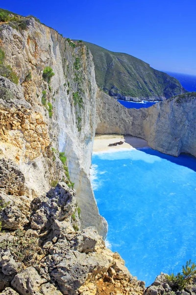 İnanılmaz Navagio beach, Zakynthos island, Yunanistan