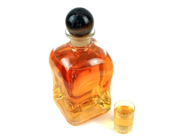 Bottiglia Whisky Completo Isolato Sfondo Bianco — Foto Stock