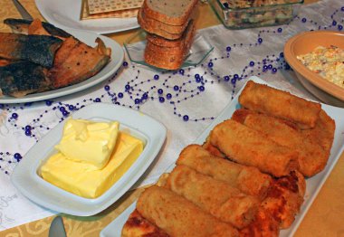 Kızarmış balık tereyağı ile atış kapatın