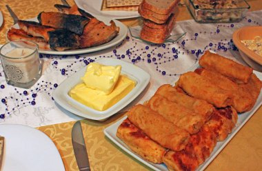 Kızarmış balık tereyağı ile atış kapatın