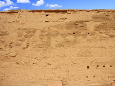 Luksor, Mısır antik Karnak Tapınağı kalıntıları görünümü