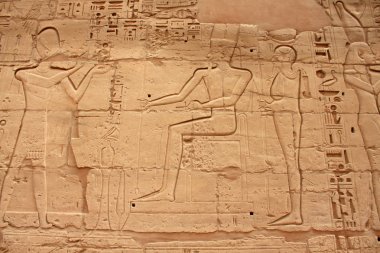 Luksor, Mısır antik Karnak Tapınağı kalıntıları görünümü