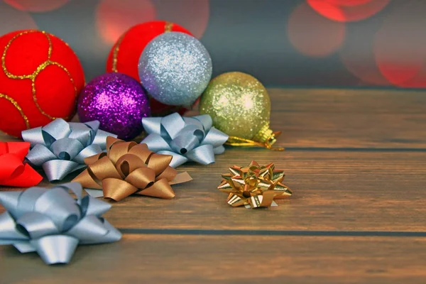 Gros Plan Sur Les Décorations Colorées Noël — Photo