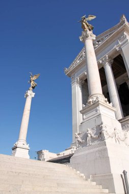 Güzel Altar Of Anavatan (Altare della Patria Victor Emmanuel II veya II Vittoriano'ya Ulusal Anıtı bilinir). Ünlü Roma dönüm noktası. Piazza Venezia. Roma. İtalya. Europe.