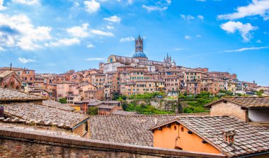 Siena, Toskana, İtalya güzel bir ortaçağ şehir toplayan