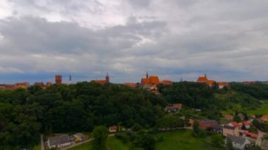 Havadan görünümü. Eski şehir Polonya'da Chelmno 