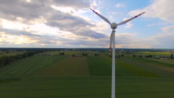 Technologie Éolienne Éolienne Vue Aérienne Par Drone Sur Énergie Éolienne — Video