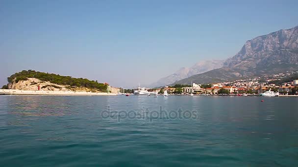 Widok Port Makarskiej Domów Chorwacja — Wideo stockowe