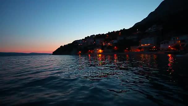 Małych Miejscowości Mimice Plaża Pobliżu Omis Nocy Dalmacja Chorwacja — Wideo stockowe