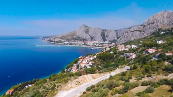 Vista Aérea Cidade Omis Croácia — Vídeo de Stock