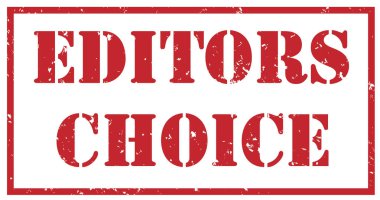 Editörler seçim kırmızı pul beyaz arka plan üzerinde