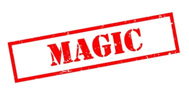 Beyaz arka plan üzerinde sihirli kırmızı pul