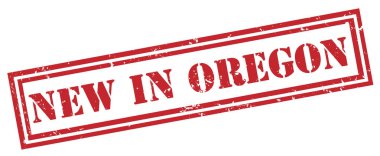 Beyaz arka plan üzerinde yeni pul oregon kırmızı