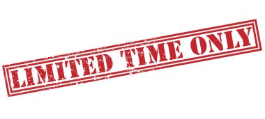 Beyaz arka plan üzerinde sınırlı bir süre sadece kırmızı pul